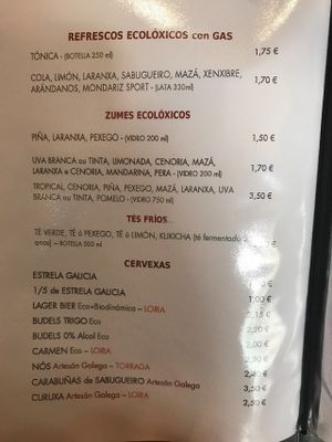 Menú  at Taskatenda in Salvaterra De Mino