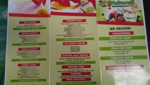 Menu at 100% Natural in Brownsville