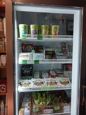 Vegan burgers, seitan, tofu, yogurt etc at Ceres Herbolario in Sotillo De La Adrada