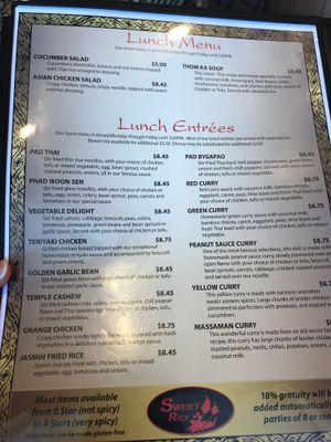 Lunch menu at Sweet Rice in Oak Harbor