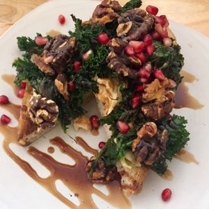 delicious hummus and kale toast at Our Kitchen  in Liverpool