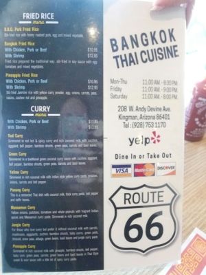 Menú 2 at Bangkok Thai Cuisine  in Kingman