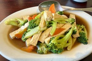 Broccoli stir fry  (ordered vegan)  at Bangkok Thai Cuisine  in Kingman
