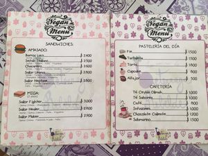 Their menu at La Cocina de Beterraga Rebelde in Valparaiso