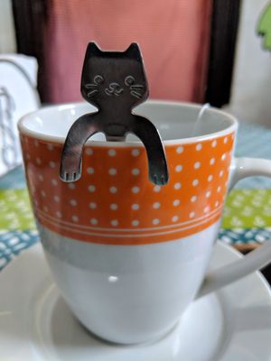 Cup of herbal tea at La Cocina de Beterraga Rebelde in Valparaiso