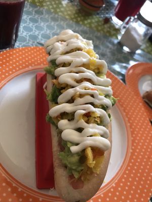 Not dog at La Cocina de Beterraga Rebelde in Valparaiso