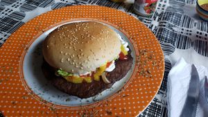 Sailor neptune (seitan burger) at La Cocina de Beterraga Rebelde in Valparaiso