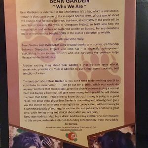 Bear Garden donate 50% of the profit to protect Orangutans at Bear Garden in Kuching