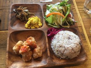 Soy Nugget Plate at Umi Cafe in Tokyo