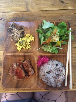 Soy Nugget Plate at Umi Cafe in Tokyo