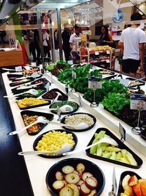 the wonderfull salad bar in the very plentyful Gourmet Market Bangkok, siam paragon at Gourmet Market in Bangkok