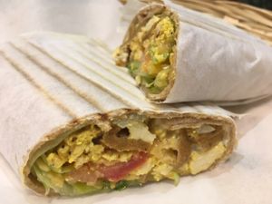 Breakfast burrito -- yum! at Gusta in Montreal