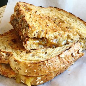 Vegan Grilled Cheese Sandwich with Kimchi  at Gusta in Montreal