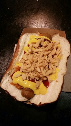 Hot dog at Gusta in Montreal