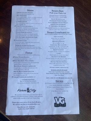 Menu pt. 1 at The Bean Bar in Hamilton