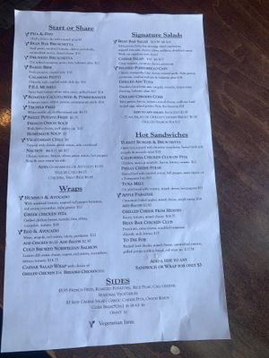 Menu pt. 2 at The Bean Bar in Hamilton