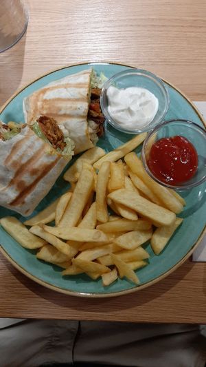 Gyros-Wrap with housemade Seitan at Green Leaf Cafe in Erding