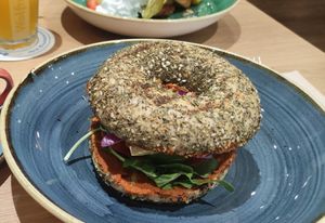 Mediterrane bagel at Green Leaf Cafe in Erding