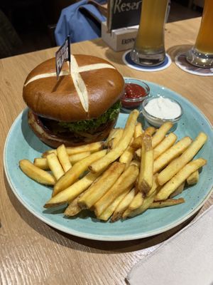 Vegan burger   at Green Leaf Cafe in Erding