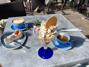 Some desert  at Green Leaf Cafe in Erding