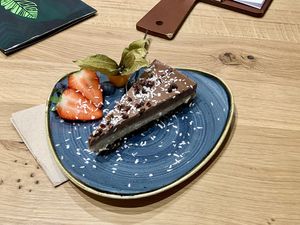 Chocolate cake  at Green Leaf Cafe in Erding