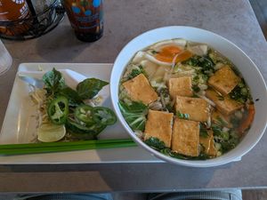 Tofu pho at noodles at BTH - Beach & Basswood in Fort Worth