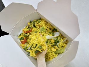 rice & veggies at Mr Clou - Hauptbahnhof in Frankfurt