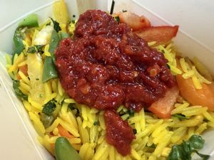 rice dish "mit scharf" #Veganuary at Mr Clou - Hauptbahnhof in Frankfurt