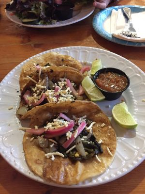 Vegan tacos at Woodfire Cafe in Riverside