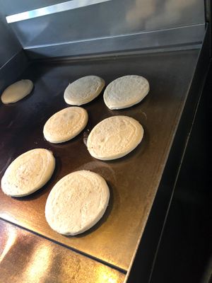 Handmade black bean gorditas  at Citrico in Brooklyn