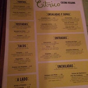 they have a whole VEGAN menu! at Citrico in Brooklyn