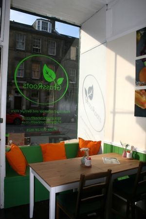 Inside window at Grassroots Health in Edinburgh