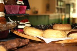 Vegan Doughnuts and cookies on sale at GrassRoots at Grassroots Health in Edinburgh