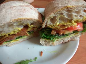 Seitan and cashew cheese roll at Grassroots Health in Edinburgh