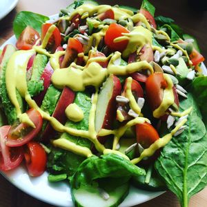 Avocado salad at Grassroots Health in Edinburgh