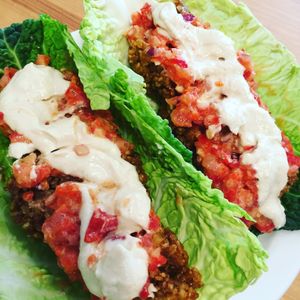 Raw Vegan Savoy Tacos at Grassroots Health in Edinburgh