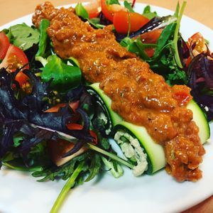 Raw Vegan Zucchini Lasagne Rolls at Grassroots Health in Edinburgh