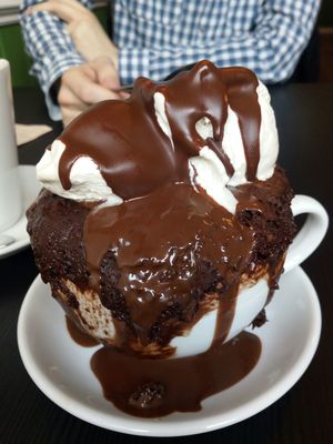 Chocolate pudding... worth coming for this alone! at Grassroots Health in Edinburgh