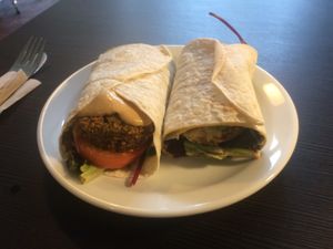 Falafel wrap  at Grassroots Health in Edinburgh
