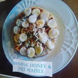 Gluten free Banana ? Honey and Nut Waffle  at Kiwan Cafe Rio in Milwaukie