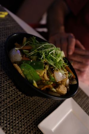 Veggie Udon Bowl at Sunrice in Quepos