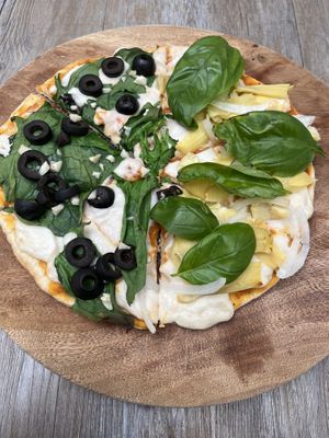 Before (I designed this pizza, don’t blame them for the toppings) at La Matatena Pizzeria in Oaxaca