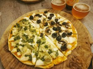 Pizza de dos sabores at La Matatena Pizzeria in Oaxaca