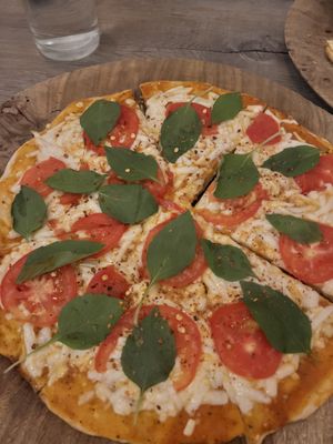 margherita pizza  at La Matatena Pizzeria in Oaxaca
