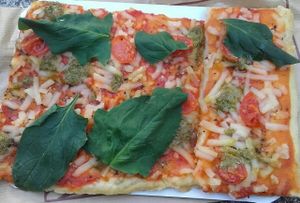 Vegan pizza at Alice in Wonder Pie in Santiago De Compostela
