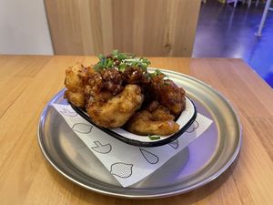 Veg Bar’s ‘Sticky Soy Wings’ (fried cauliflower). at Veg Bar in North Hobart