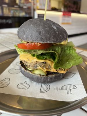 Cheeze burger at Veg Bar in North Hobart