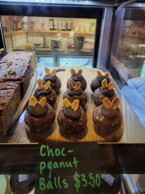 Choc-peanut Balls, super cute at Veg Bar in North Hobart