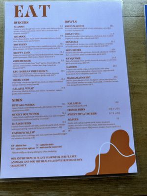Menu   at Veg Bar in North Hobart