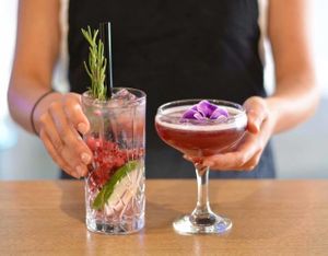 Quinoa Cosmo and Gin Fizz at Veg Bar in North Hobart
